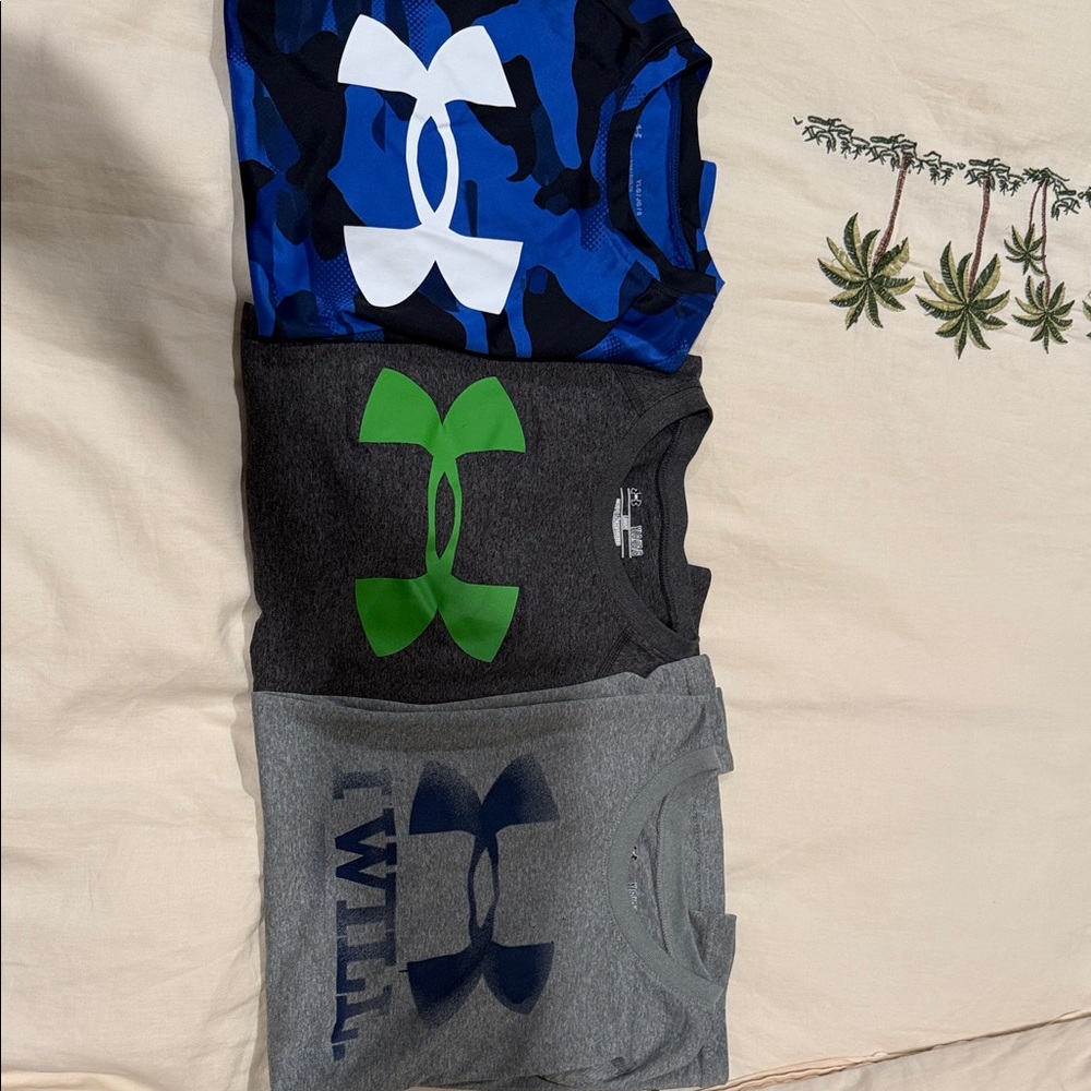 All 3 (youth Large) for $10 Under Armour T-Shirts - Blue, Green, Gray